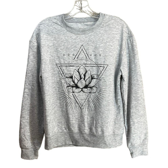 New Mikan Flow Lotus Crew Scoop Neck Yoga Sweatshirt Size Small (Sm) - Picture 1 of 5